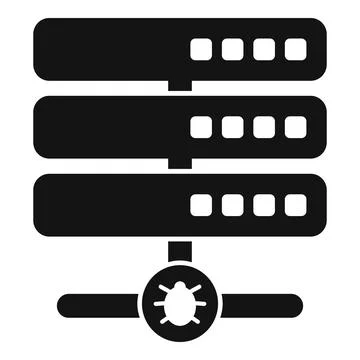 Server malware icon simple vector. Internet report Stock Illustration