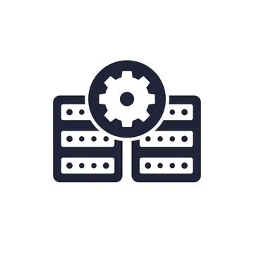 Server management icon on white Ilustración de archivo