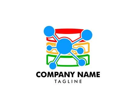 Server Molecule Icon Logo Design Element Stockillustratie