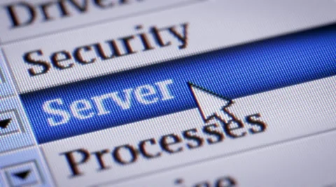Server. My own design of program menu. Stock Footage