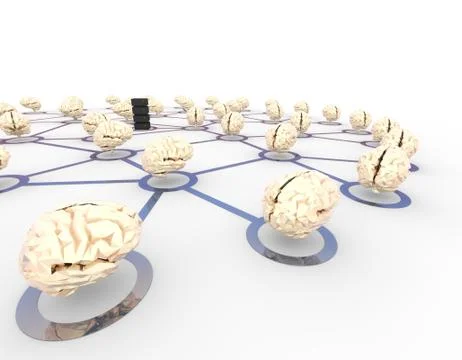 Server network and brain, network intelligent technology Stock Illustration