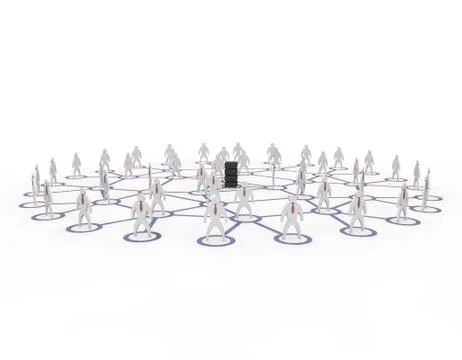 Server network and business people, network information transmission Stock Illustration