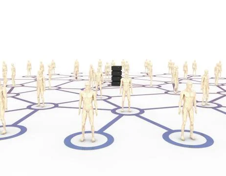 Server network and robot, artificial intelligence network technology Stock Illustration