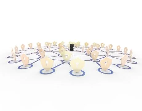 Server network and shield, data security protection 스톡 일러스트