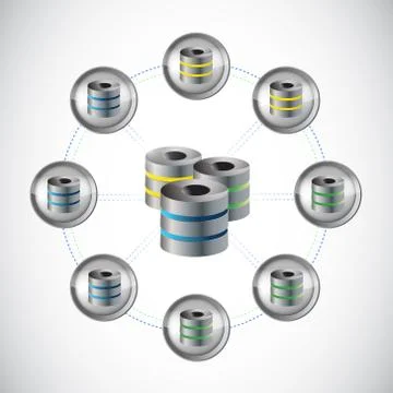 Server network circle illustration design Stock Illustration