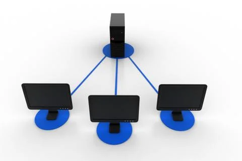 Server network concept Free Stock Illustration