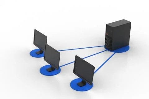 Server network concept Free Stock Illustration