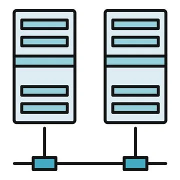 Server network connectivity presenting data center infrastructure Illustrazione stock