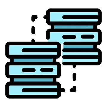 Server network icon color outline vector 스톡 일러스트