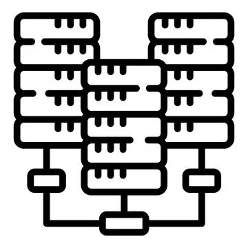 Server network internet icon, outline style Illustrazione stock