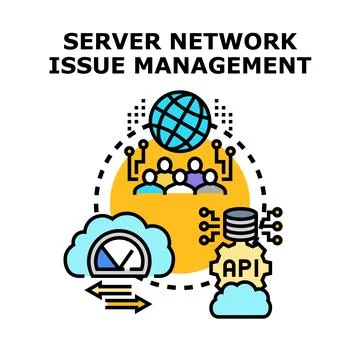 Server network issue management concept illustration Stock Illustration