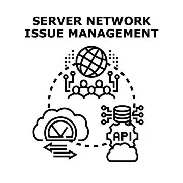 Server network issue management concept illustration イラスト素材
