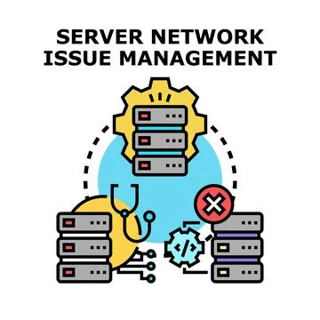 Server network issue management vector concept Stock Illustration