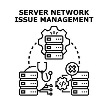 Server network issue management vector concept Stock Illustration