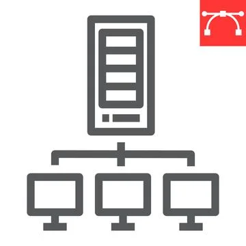 Server network line icon Stock Illustration