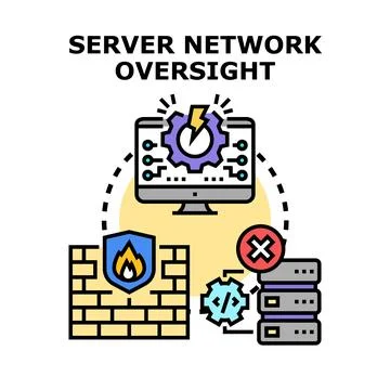 Server network oversight concept managing system problems 스톡 일러스트