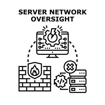 Server network oversight concept managing system problems 스톡 일러스트