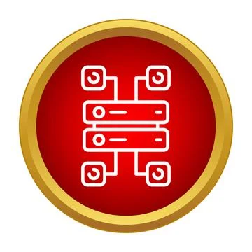 Server network structure connecting data storage icon Stock Illustration