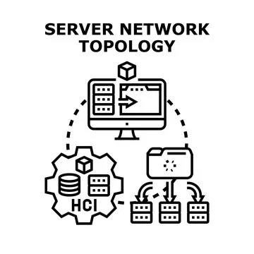 Server network topology planning data infrastructure Stockillustratie