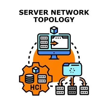 Server network topology planning data infrastructure Stock Illustration