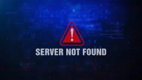 Server Not Found Alert Warning Error Message Blinking on Screen . Stock Footage 98532555