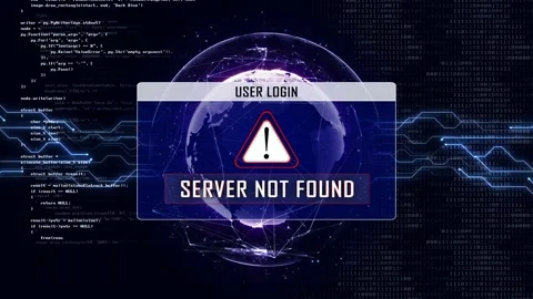 SERVER NOT FOUND with Alpha Matte, Animation, Background, Loop Stock Footage 171160158