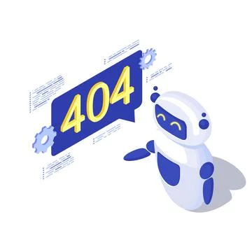 Server not found automated message generation isometric illustration Stock Illustration