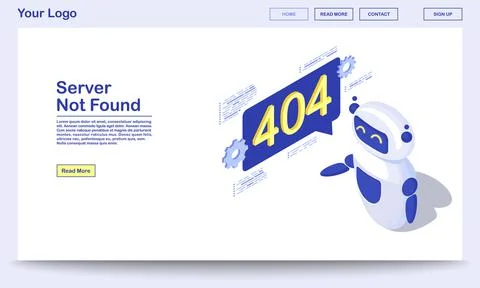 Server not found isometric webpage template Stock Illustration