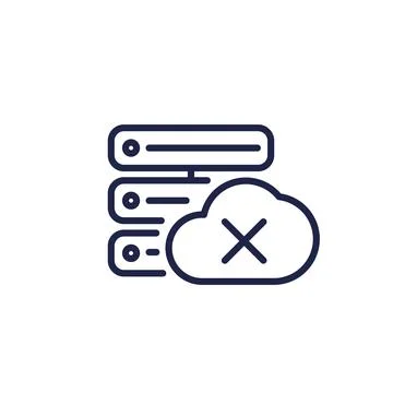 Server offline line icon with a cloud Illustrazione stock