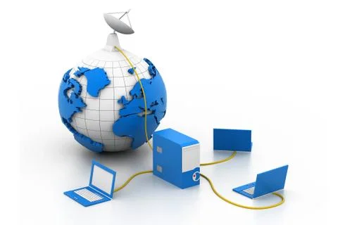 Server online connection. Stock Illustration