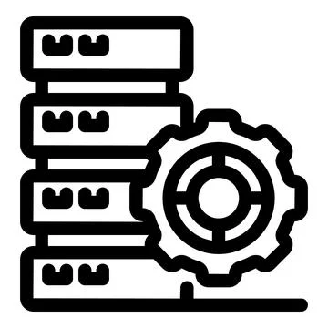 Server optimization icon representing improving data storage efficiency Stock Illustration