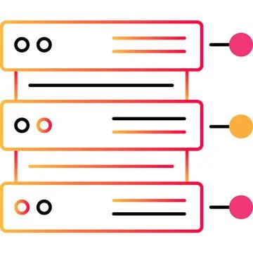 Server outline icon data storage cloud computer Stock Illustration