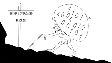 Server overloaded - error 503 (eps) Illustrazione stock