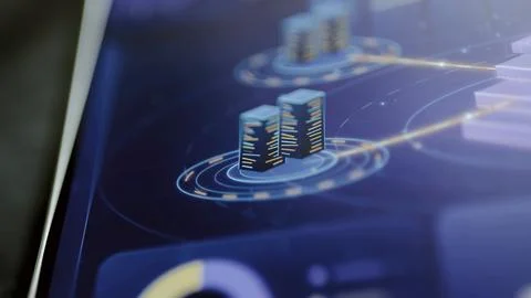 Server pair on luminous network platform Stock Photos