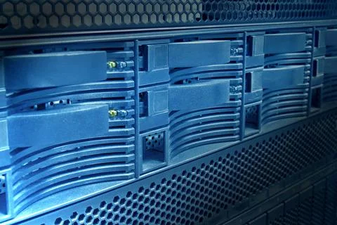 Server panel close-up Server panel close-up, light effect, blue tone Copyr... Stock Photos