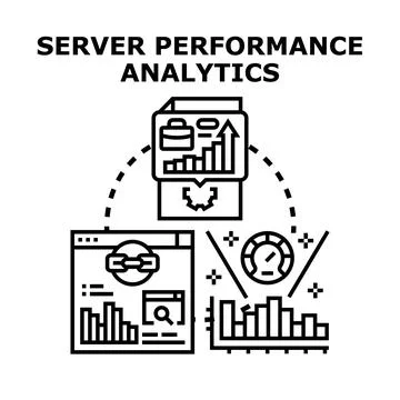 Server performance analytics concept visualizing data optimization Stock Illustration