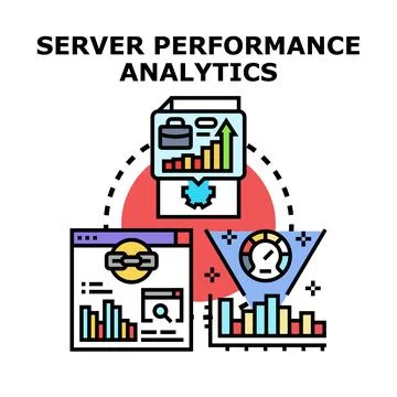 Server performance analytics concept visualizing data optimization Stock Illustration