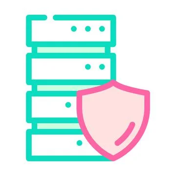 Server protection color icon vector illustration line Stockillustratie