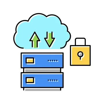 Server protection color icon vector illustration sign 스톡 일러스트