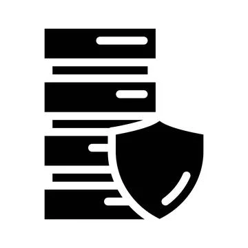 Server protection glyph icon vector illustration sign Illustrazione stock
