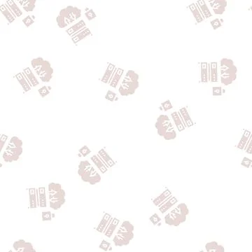 Server protection glyph seamless pattern sign 库存插图