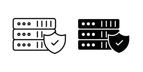 Server protection icon Illustration designs pack for Web Stock Illustration