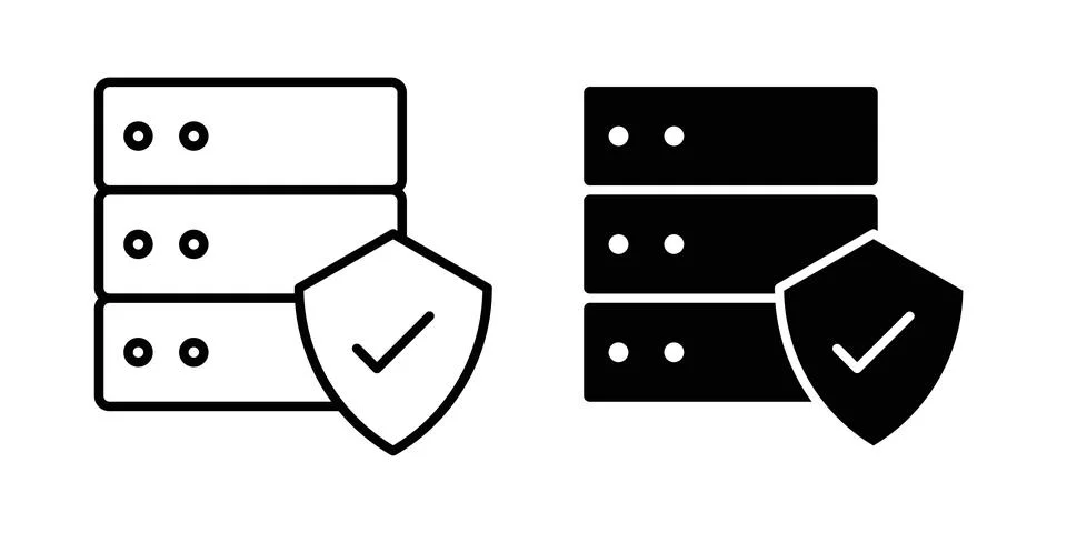 Server protection icon vector, symbol, logo illustrations Stock Illustration