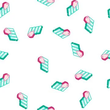 Server protection isometric icon seamless pattern sign Stock Illustration