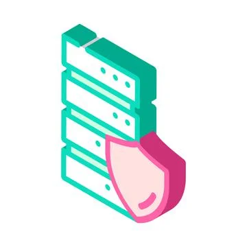 Server protection isometric icon vector illustration sign Stockillustratie