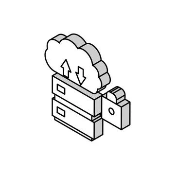 Server protection isometric icon vector illustration sign Stock Illustration