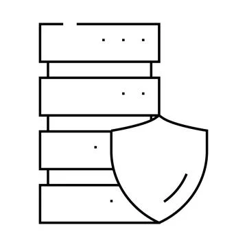 Server protection line icon vector illustration line 스톡 일러스트