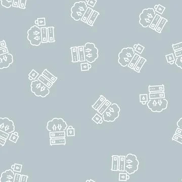 Server protection line seamless pattern sign 스톡 일러스트