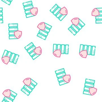 Server protection vector seamless pattern line イラスト素材