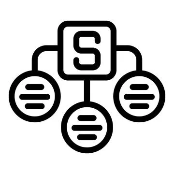 Server providing data storage service to multiple clients icon Illustrazione stock